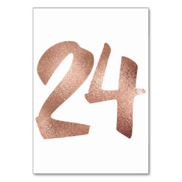 24 Tabel Aantal White Metallic roze Rose Gold Kaart