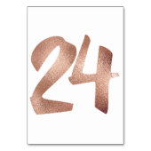 24 Tabel Aantal White Metallic roze Rose Gold Kaart (Voorkant)