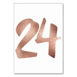 24 Tabel Aantal White Metallic roze Rose Gold Kaart