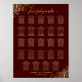 24 Tabel Gold- en Auburn bruin bruiloft Poster (Voorkant)