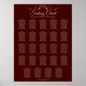24 Tabel Gold- en Auburn bruin bruiloft Poster (Voorkant)