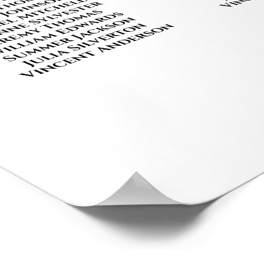 24 Tabel Ivoor wit rozen weddenschap Poster (Hoek)