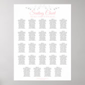 24 Tabel Roze en grijs bruiloft Poster (Voorkant)