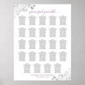 24 Tabel White Lavender Chic Wedding Seating Chart Poster (Voorkant)