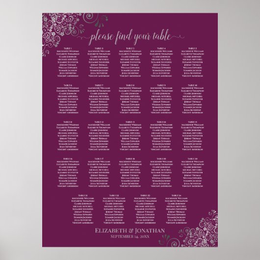24 Tabel Zilver en kabelweddenschap Poster (Voorkant)