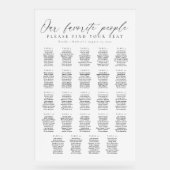 24 Tables Favorite People Acrylic Seating Chart Acryl Bord (Voorkant)
