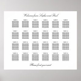 24 Tafel Elegante Minimalistische Zitplaatsindelin Poster
