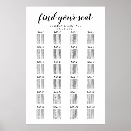 24 Tafel graafkaart voor grote weddenschappen Poster (Voorkant)