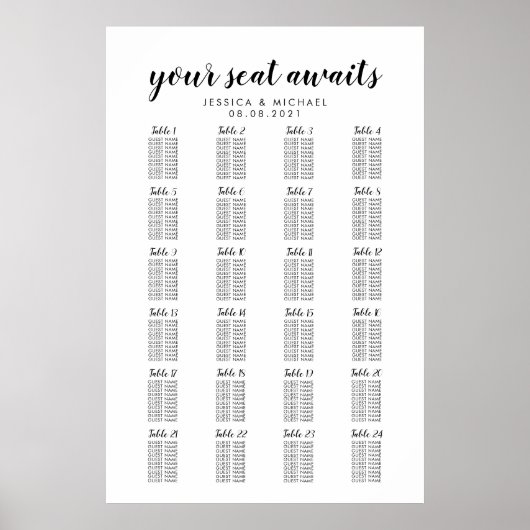 24 Tafel graafkaart voor grote weddenschappen Poster (Voorkant)