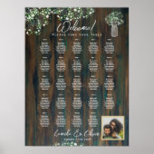 24 Tafel Rustieke Hout Gypsophila FOTO ZITTEN Schu Poster (Voorkant)