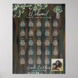 24 Tafel Rustieke Hout Gypsophila FOTO ZITTEN Schu Poster