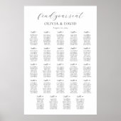 24 Tafels Eenvoudig Vind Je Stoel Zitplaats Chart Poster (Voorkant)