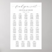 24 Tafels Eenvoudig Vind Je Stoel Zitplaats Chart Poster (Voorkant)