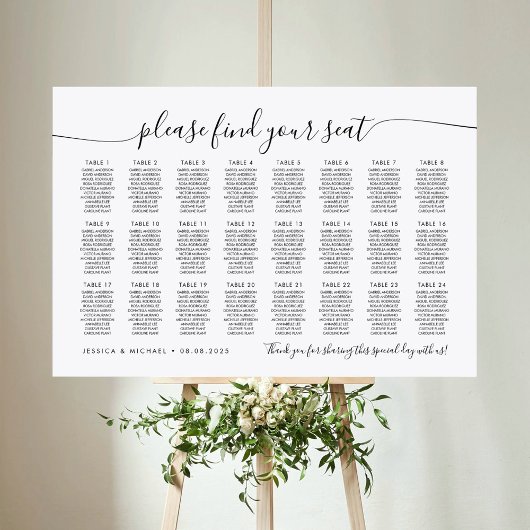 24 Tafels Modern Vind Uw Plaats Zitplaatsindeling Poster
