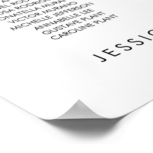 24 Tafels Modern Vind uw Zitplaatskaart Poster (Hoek)