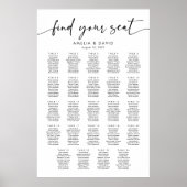 24 Tafels Vind uw zitplaatskaart Poster (Voorkant)