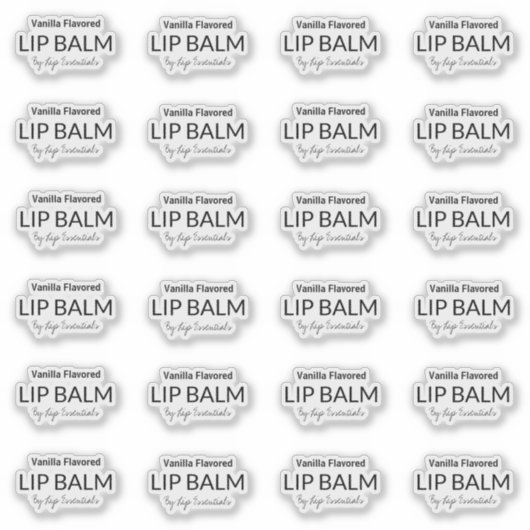 24 Transparante Die Cut Lip Balm 1.8 Inch Labels (Voorkant)