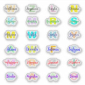 24 Transparante Monogram Namen, Waterdichte Sticke Sticker (Voorkant)