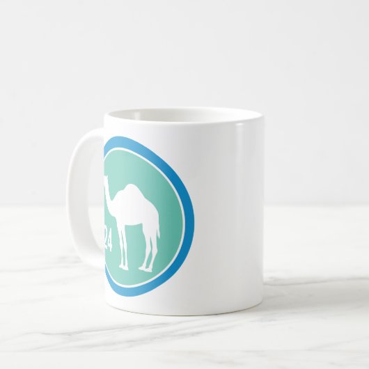 24 uur - Camel Design (Blue/Blauwgroen) Mok (Voorkant links)