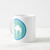 24 Uur - Kameelontwerp (blauw/turquoise) mok (Voorkant links)