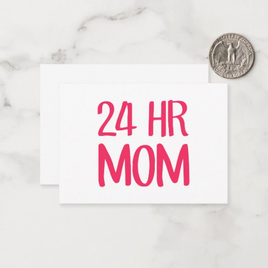 24 uur mama notitiekaartje (Voorkant / Achterkant in situ)