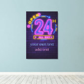 24 uur Open Neon Teken Templet Canvas Afdruk (Insitu (Houten vloer))