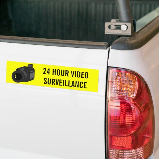 24 UUR VIDEOBEWAKING CAMERA BUMPERSTICKER (Op Truck)