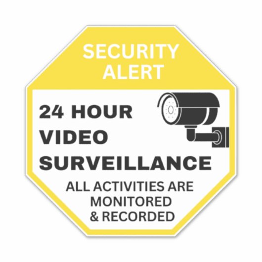 24 uur videobewaking sticker (Voorkant)