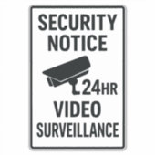 24-uurs video-surveillanc veiligheidsbord sticker (Voorkant)