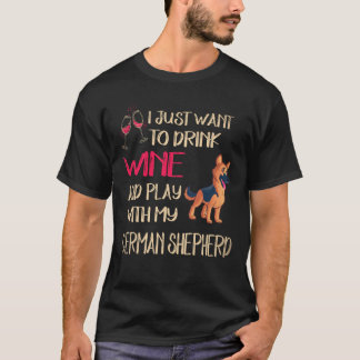 24 Wil gewoon wijn drinken en spelen met mijn Duit T-shirt