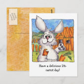 24-Worteldag schattig bunny briefkaart (Voorkant / Achterkant)