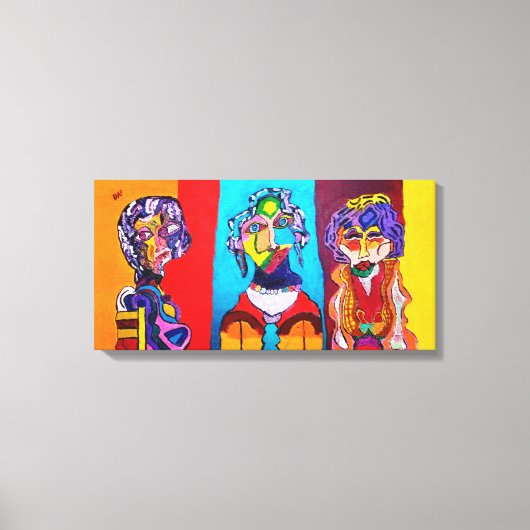 24 "X 12" GESTREKTE CANVAS ABSTRACTE DAMES PRINT (Voorkant)