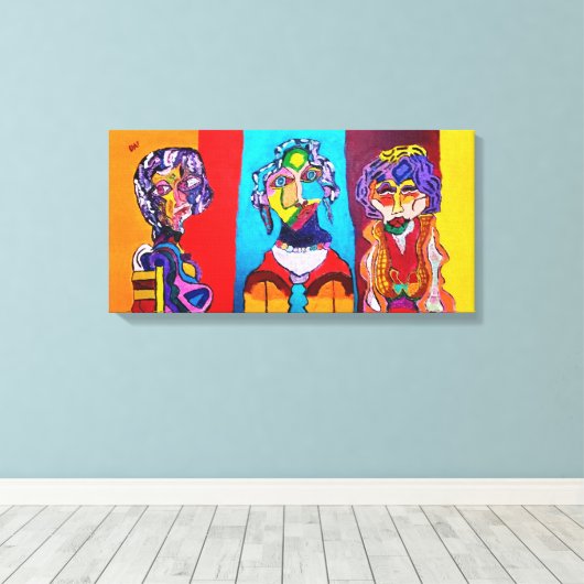 24 "X 12" GESTREKTE CANVAS ABSTRACTE DAMES PRINT (Insitu (Houten vloer))