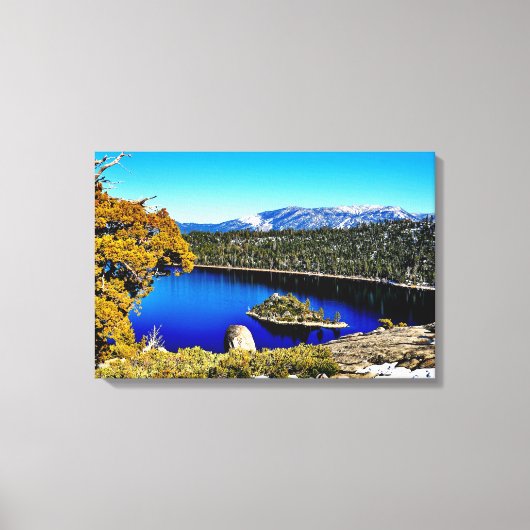 24" X 16" SCHITTEREND EMERALD BAY MEER TAHOE CANVA CANVAS AFDRUK (Voorkant)