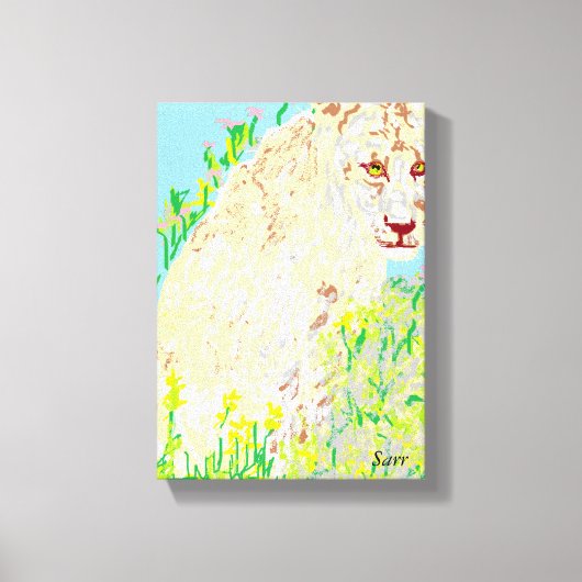 24 x 18 inch, 1,5 inch, Single/Lion Canvas Afdruk (Voorkant)