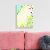 24 x 18 inch, 1,5 inch, Single/Lion Canvas Afdruk (Insitu (Woonkamer))