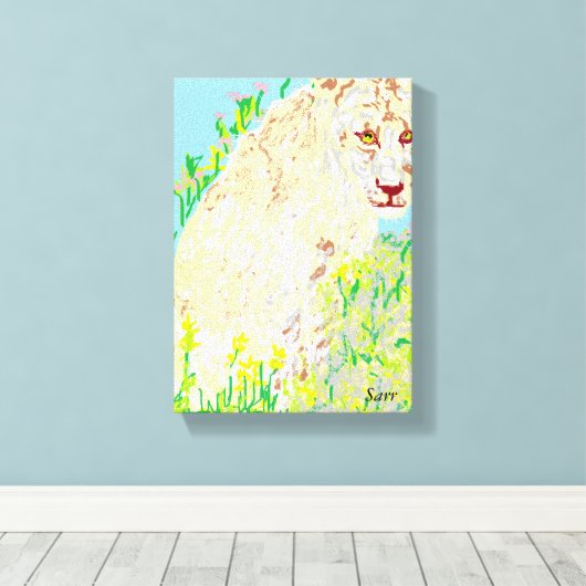 24 x 18 inch, 1,5 inch, Single/Lion Canvas Afdruk (Insitu (Houten vloer))