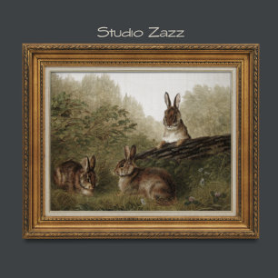 24 x 18'  konijnenschilderij poster