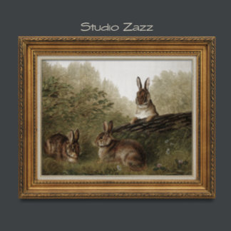 24 x 18'  konijnenschilderij poster