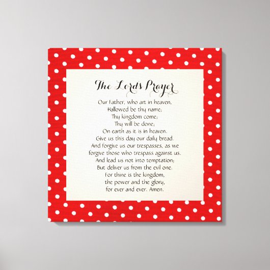 24 x 24 Het gebed van de Heer Canvas Afdruk (Voorkant)