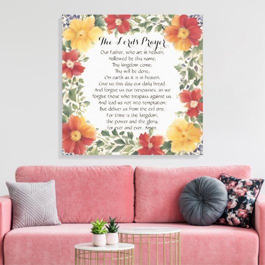 24 x 24 Het gebed van de Heer Canvas Print (Insitu (Woonkamer))