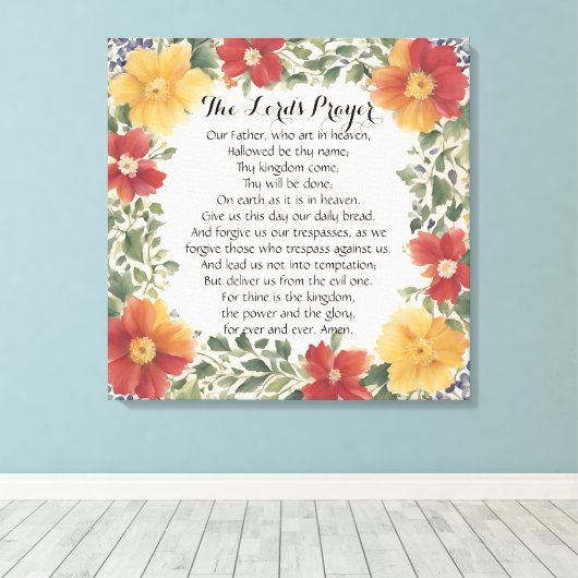 24 x 24 Het gebed van de Heer Canvas Print (Insitu (Houten vloer))