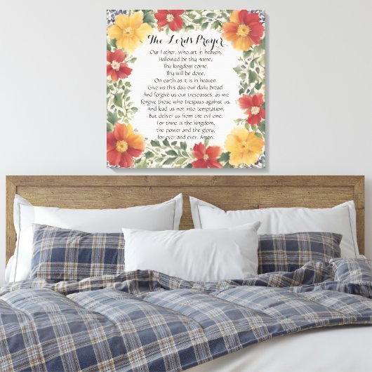 24 x 24 Het gebed van de Heer Canvas Print (Insitu (Slaapkamer))