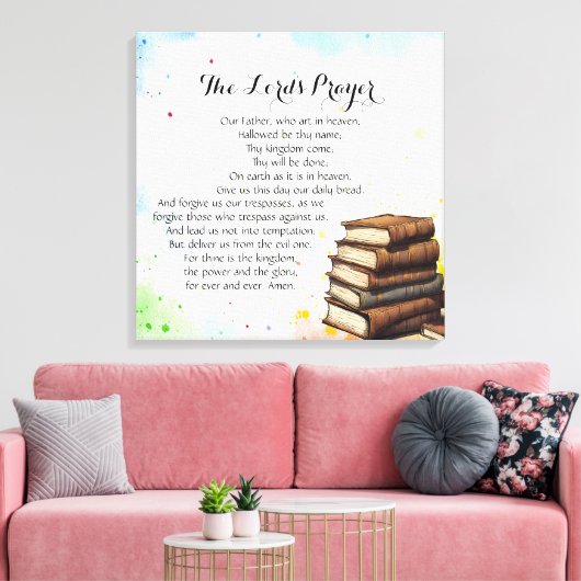 24 x 24 Het gebed van de Heer Canvas Print (Insitu (Woonkamer))