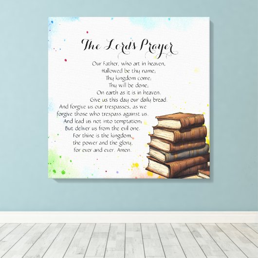 24 x 24 Het gebed van de Heer Canvas Print (Insitu (Houten vloer))