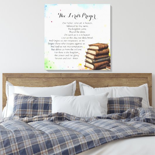 24 x 24 Het gebed van de Heer Canvas Print (Insitu (Slaapkamer))