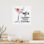 24" X 24" POSTER - VODKA IS GOEDKOPER DAN THERAPIE (Keuken)