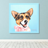 24 x 24 Punkin de Corgi Canvas Afdruk (Insitu (Houten vloer))
