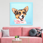 24 x 24 Punkin de Corgi Canvas Afdruk (Insitu (Woonkamer))