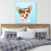 24 x 24 Punkin de Corgi Canvas Afdruk (Insitu (Slaapkamer))
